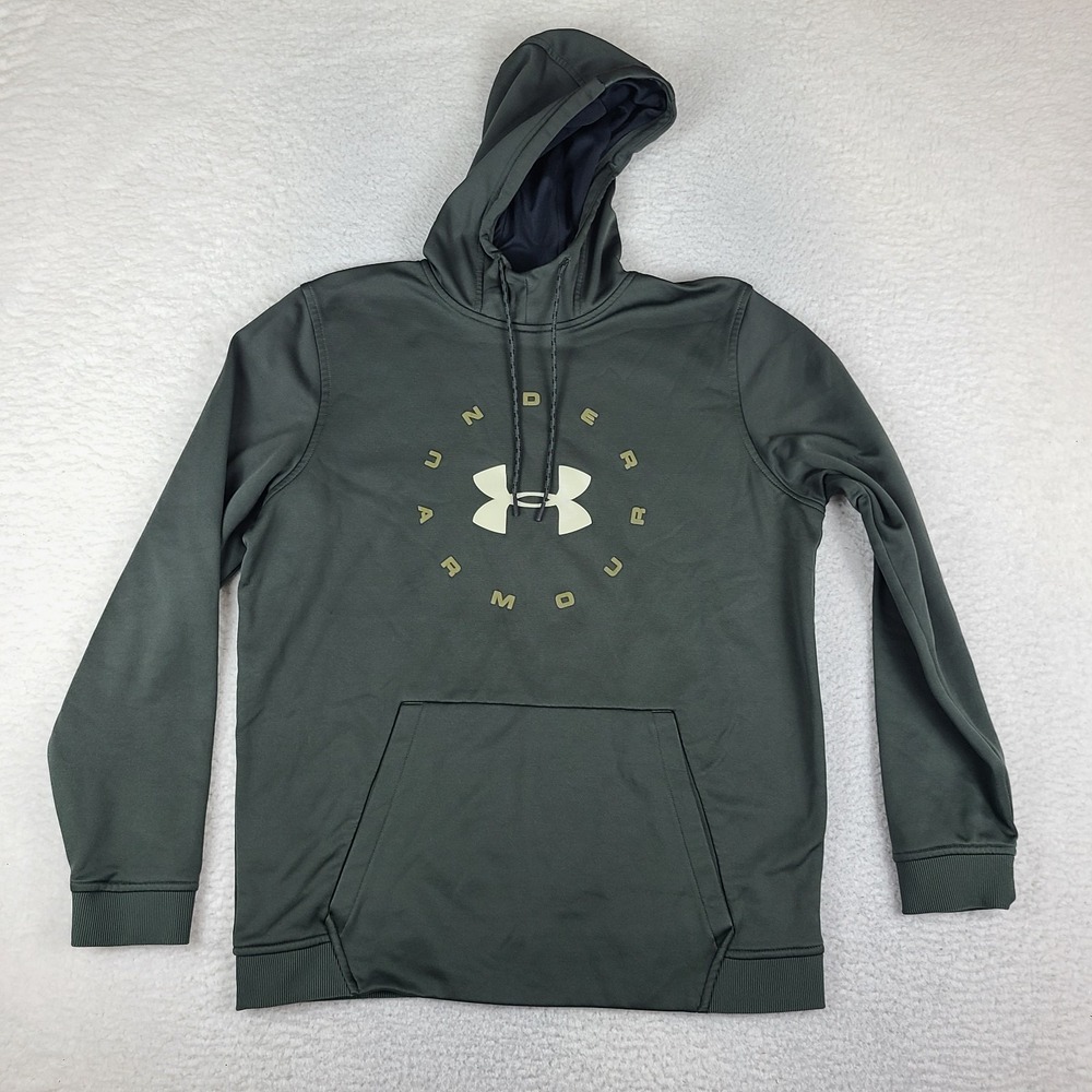 Under Armour Hoodie Mens Large Dark Green Loose Coldgear Activewear